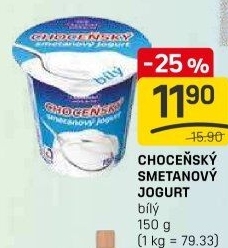 Bílý jogurt smetanový Choceňský