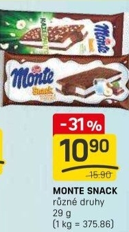 Dezert mléčný Monte Snack Zott