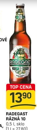Pivo světlé výčepní Rázná 10° Radegast