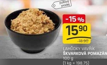 Škvarková pomazánka Lahůdky Vavřík