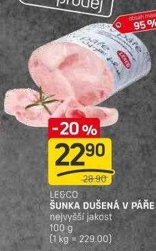 Šunka dušená nejvyšší jakosti LE&amp