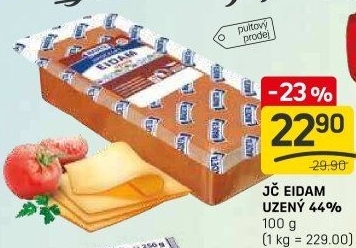 Sýr Eidam uzený 44% Jihočeský Madeta