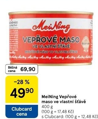 Maso vepřové ve vlastní šťávě Meining