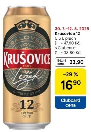 Pivo světlý ležák Královský 12° Krušovice