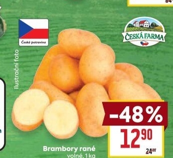 Brambory konzumní rané Česká farma