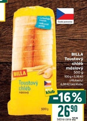 Toustový chléb Billa