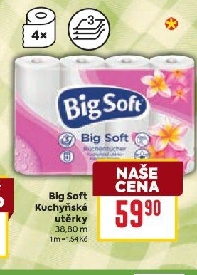 Utěrky kuchyňské 3vrstvé Big Soft