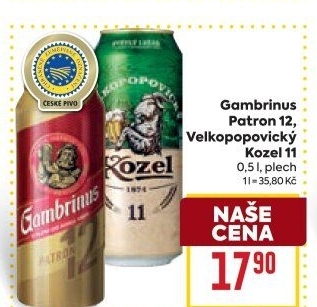 Pivo světlý ležák 12° Patron Gambrinus