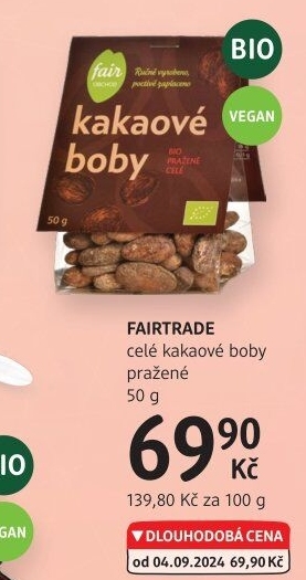 Kakaové boby pražené Fair Trade Centrum