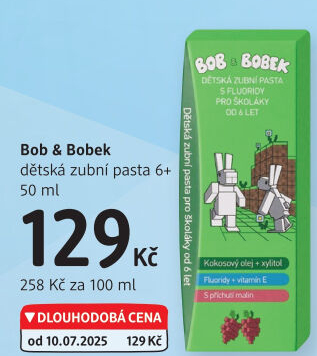 Pasta na zuby dětská Bob a Bobek