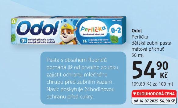 Pasta na zuby dětská Perlička Odol