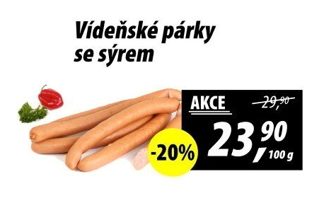 Párky vídeňské se sýrem
