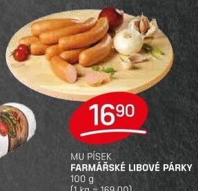 Párky farmářské libové Maso uzeniny Písek