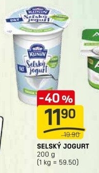 Bílý jogurt selský Mlékárna Kunín