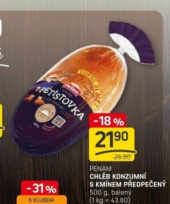 Chléb konzumní kmínový Penam