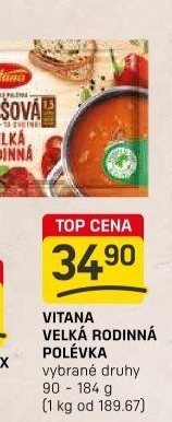 Instantní polévka Velká rodinná Vitana