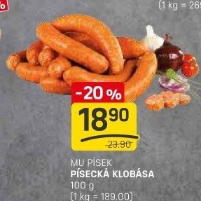Písecká klobása Maso uzeniny Písek