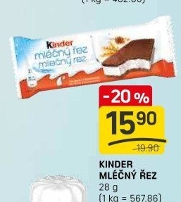 Řez mléčný Kinder