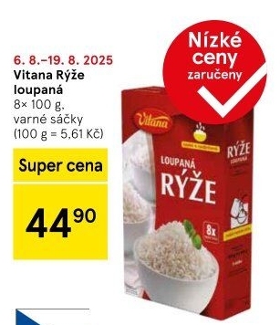 Rýže loupaná dlouhozrnná Vitana