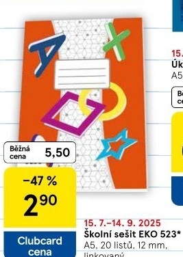 Školní sešit A5