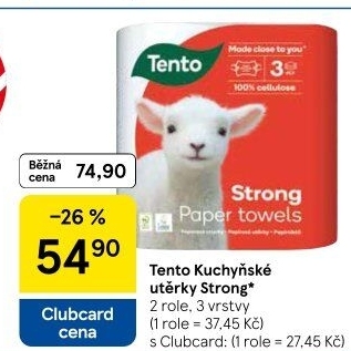 Utěrky kuchyňské 3vrstvé Strong Tento