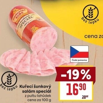 Salám šunkový kuřecí speciál Vodňanské kuře