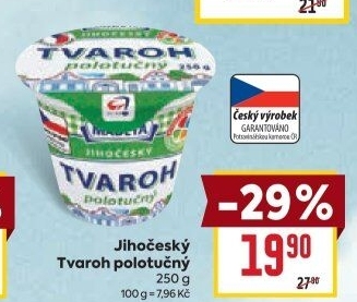 Tvaroh polotučný Jihočeský Madeta