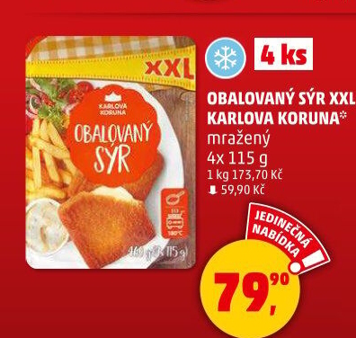 Sýr obalovaný mražený Karlova Koruna