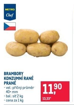 Brambory konzumní rané Metro Chef