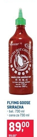 Chilli omáčka Sriracha Flying Goose