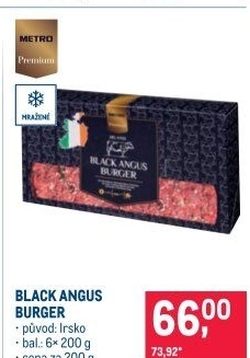 Hamburger mražený Black Angus Metro Premium