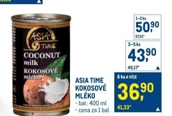 Kokosové mléko Asia Time