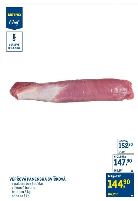 Panenka vepřová svíčková Metro Chef