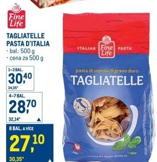 Semolinové těstoviny Fine Life