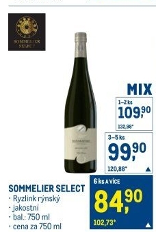 Víno Ryzlink rýnský Sommelier Select