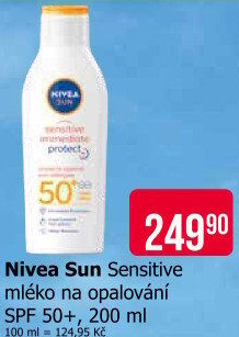 Mléko na opalování Sensitive OF 50 Sun Nivea