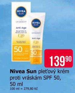 Opalovací pleťový krém proti vráskám Q10 OF 50 Sun Nivea