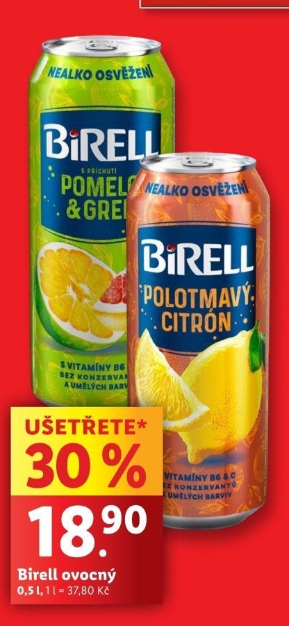 Nealkoholické pivo ochucené Birell