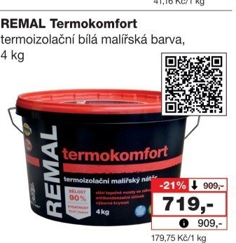 Barva malířská termoizolační Termokomfort Remal