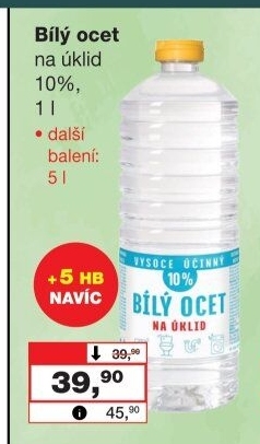 Bílý ocet na úklid 10% Beohemija