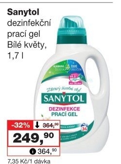 Dezinfekční prací gel Sanytol