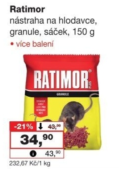 Granule proti hlodavcům Ratimor
