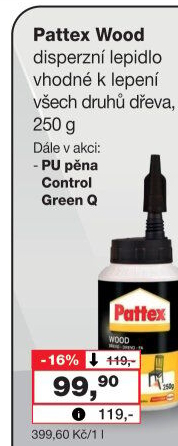Lepidlo na dřevo Pattex
