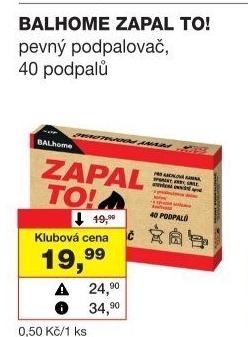Pevný podpalovač Zapal to! Balhome
