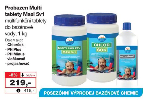 Přípravek do bazénu Multi tablety maxi 5v1 Probazen