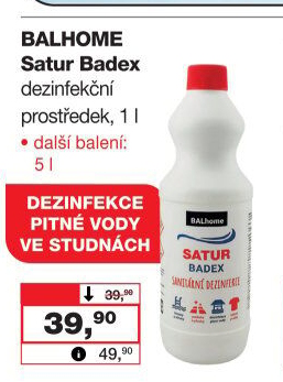 Sanitární kapalina Satur Badex Balhome