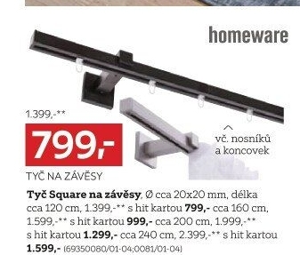 TYČ NA ZÁVĚSY S PŘÍSLUŠENSTVÍM