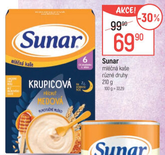 Kaše mléčná Sunar