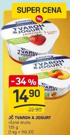 Dezert tvaroh s jogurtem jihočeský Madeta