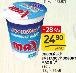 Jogurt smetanový max bílý Choceňský